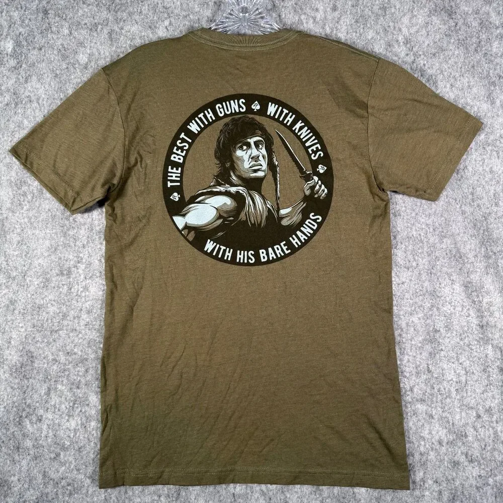 Zero Foxtrot T Shirt Mens Size Small Green Short Sleeve With His Bare Hands - Picture 8 of 8